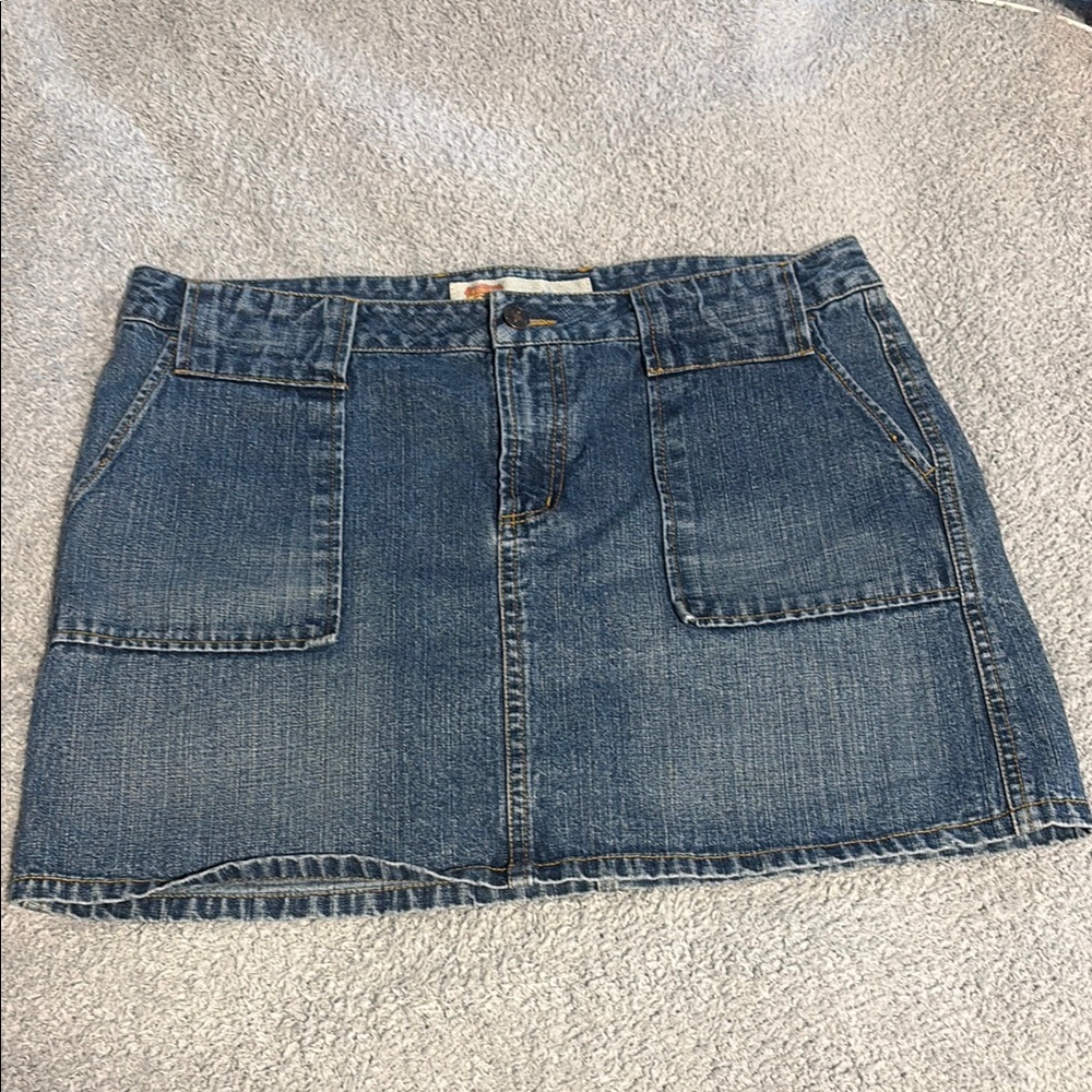 Route 66 Denim Mini Skirt - High Waist